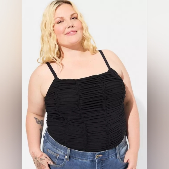 Torrid Stretch Mesh Cropped Shirred Cami 2x NWT - Picture 1 of 10